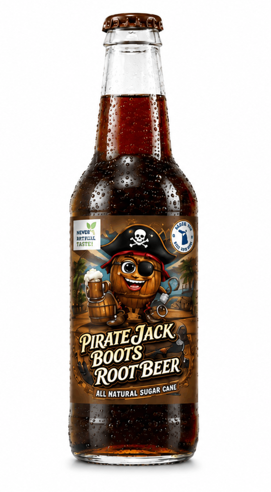 Jack Boots Root Beer soda bottle